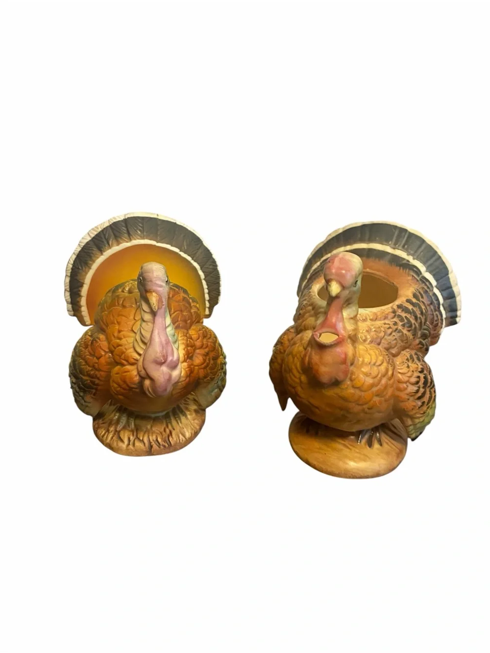 Vintage Napco Ceramic Turkey Planter and Napkin Holder Set Thanksgiving Japan